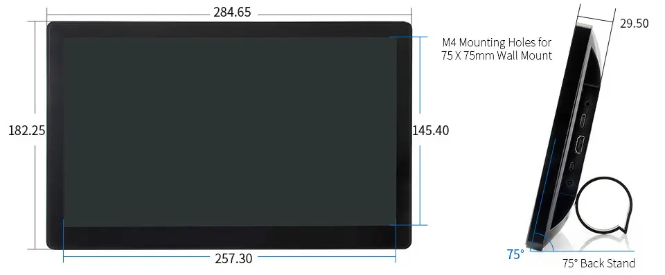 Écran LCD tactile capacitif Waveshare 11,6 pouces avec boîtier, 1920x1080, HDMI, IPS