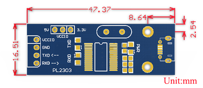 PL2303 USB to UART Converter Board- Click to Enlarge