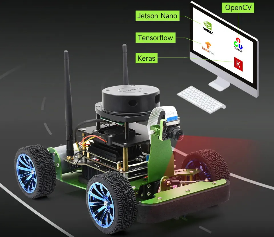 Kit de Accesorios JetRacer Pro ROS AI, Controladores Dobles s/ Controlador, Tarjeta TF & Lector