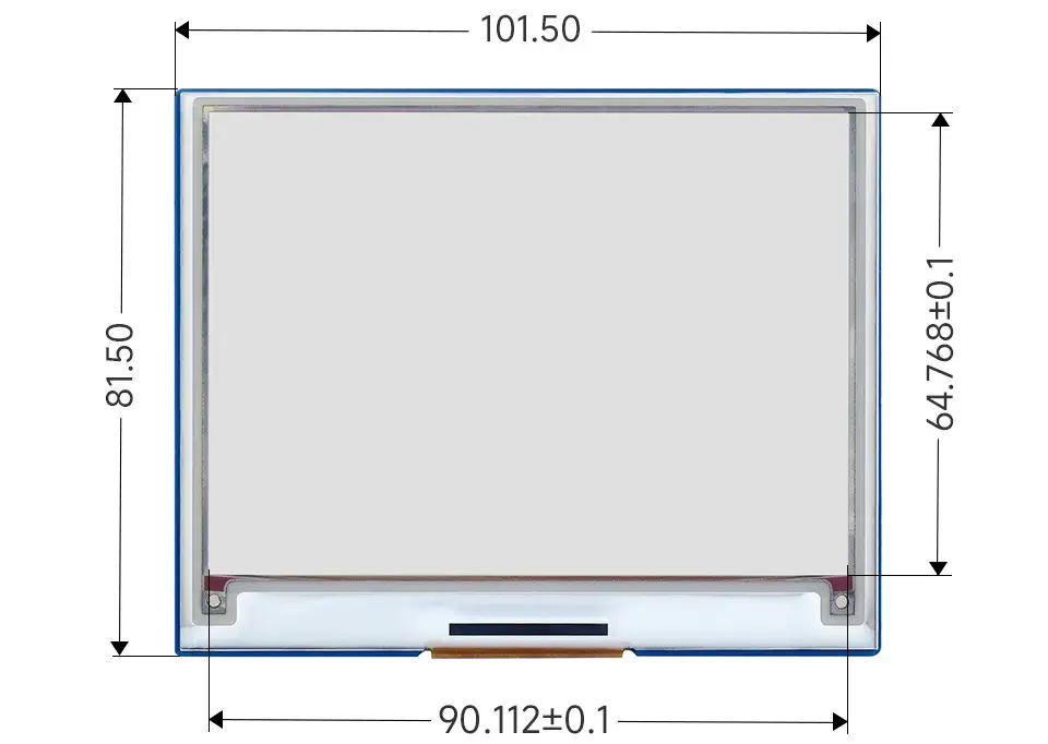 Waveshare 4.37 inch E-Paper Module (G), 512x368, Rood/Geel/Zwart/Wit