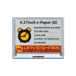 Module de papier électronique Waveshare 4,37 pouces (G), 512 x 368, rouge/jaune/noir/blanc
