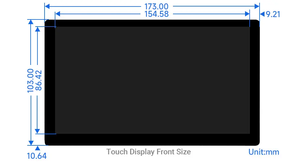 Integriertes 7-Zoll IPS-Touch-Display von Waveshare, 1024 x 600, mit Entwicklungszubehör