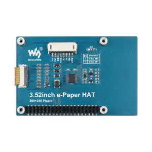 HAT e-Paper Waveshare 3,52 pouces, 360x240, interface SPI