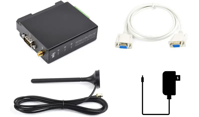 Unité de transfert de données LoRa SX1262 à montage sur rail Waveshare RS232/RS485/RS422 HF Prise US