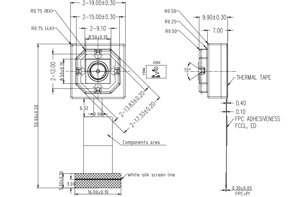 Módulo de Cámara de Estabilización de Imagen Óptica OV5647 para Raspberry Pi, 5MP Waveshare