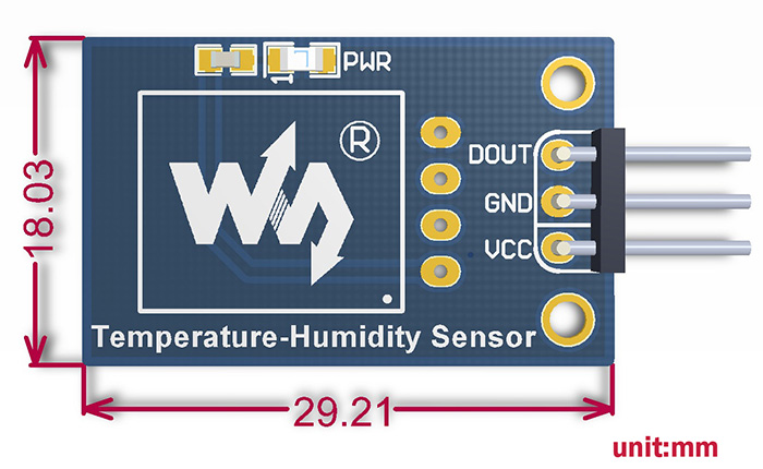 Módulo de Sensor de Humedad y Temperatura DHT11 – Haga clic para ampliar