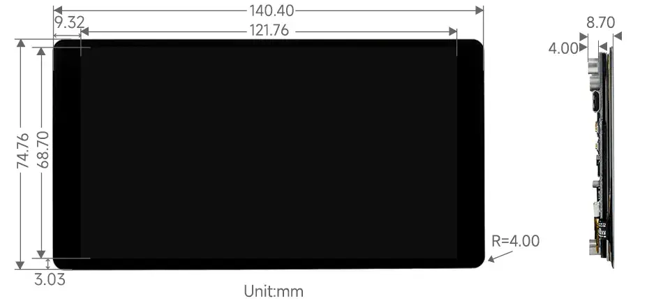 Pantalla LCD Táctil Capacitiva de 5,5 pulg HDMI IPS 1440x2560 para RPi 2K Waveshare