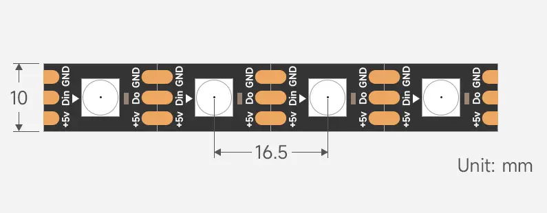 Waveshare WS2812 Digitale RGB LED Strip 100 cm, Knipbaar