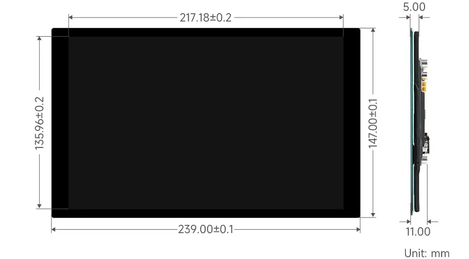 Waveshare 10.1in Capacitive Touch Display, Toughened Glass, 1280x800, IPS, HDMI