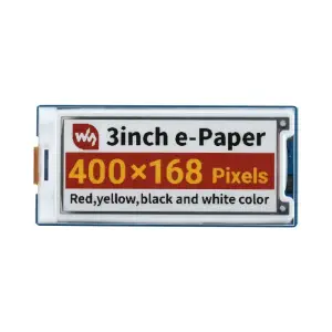 Module de papier électronique Waveshare 3 pouces (G), 400x168, rouge/jaune/noir/blanc