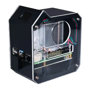 Kit NAS Mini Tour pour RPi 4B, SSD M.2 SATA 2 To, Dissipation Thermique, Écran OLED