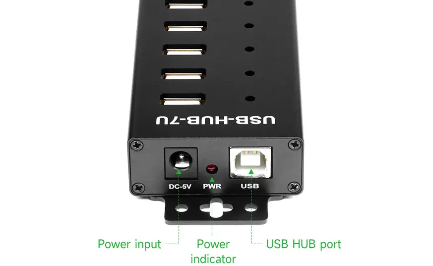 Waveshare USB-hub van industriële kwaliteit, 7x USB 2.0-poorten (EU-stekker)