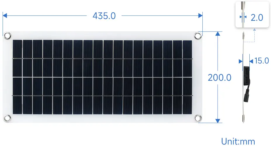 Semi-flexible Polycrystalline Silicon Solar Panel (18V 10W), Supports 5V Output