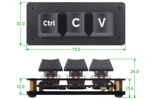 Clavier Programmable à 3 Touches de Raccourci Ctrl C/V (Version de Base)