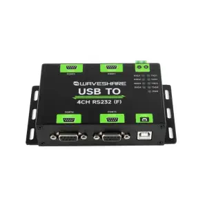 Waveshare Convertisseur Industriel USB vers RS232 4 Canaux avec Puce FT4232HL