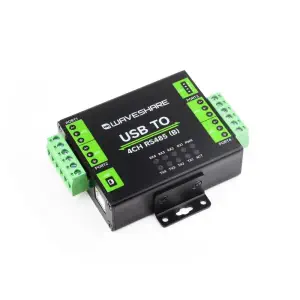 Waveshare Convertisseur Industriel USB vers 4-Ch RS485 (B), CH344L, Support Multi-OS