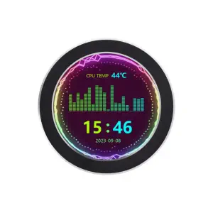 Waveshare Écran LCD AIO Monitor USB de 2,8 pouces, Affichage de Refroidisseur de CPU (Noir)