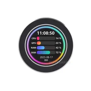 Écran LCD AIO USB de 2,1 pouces, Affichage de Refroidisseur de CPU (Noir)