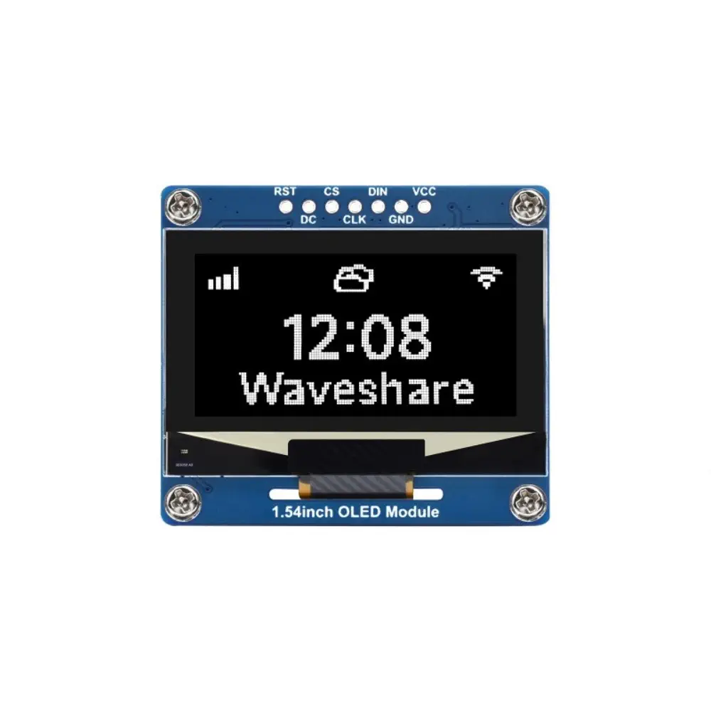 Módulo de Pantalla OLED 1.54 pulg Waveshare, Resolución 128×64, Comunicación SPI / I2C