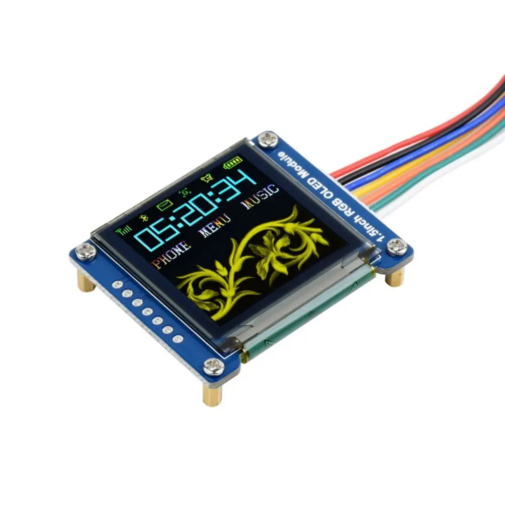 Módulo de Pantalla OLED RGB 1,5 pulg, 65K Colores RGB, 128×128, SPI de Waveshare